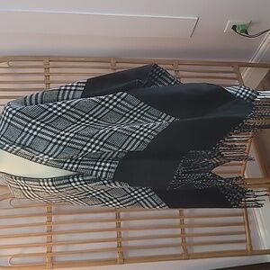 Nordstrom black plaid shawl wrap Poncho